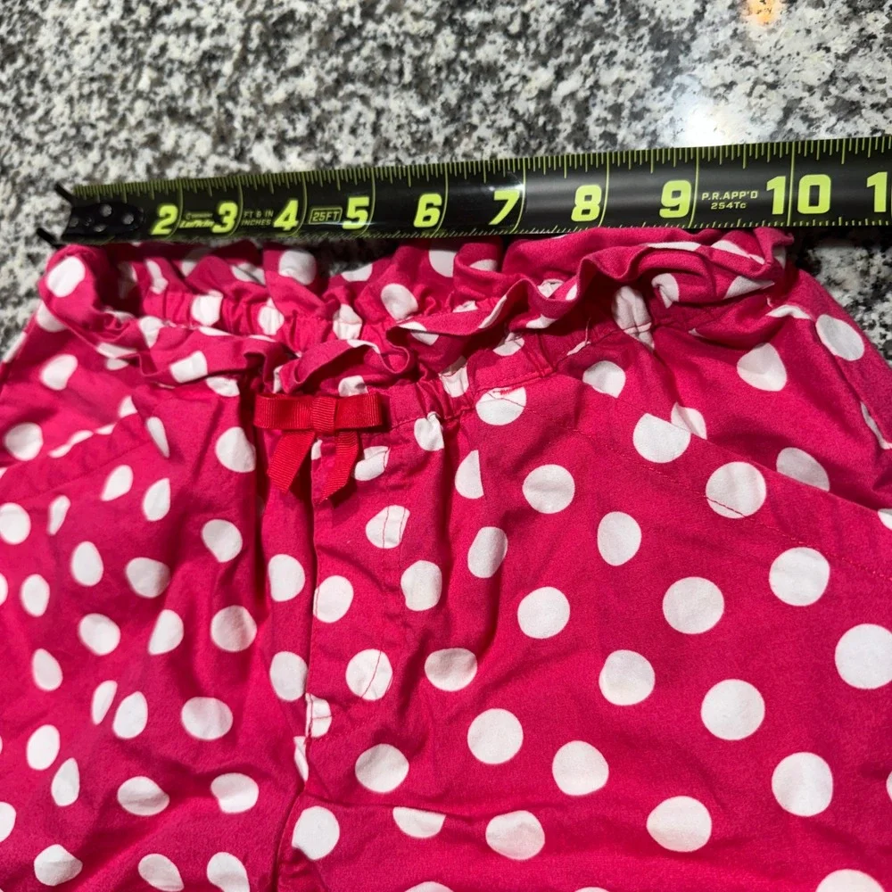 Gymboree Polka Dot Shorts Girls Size 8 Pink White Cotton Paperbag Waist Preppy